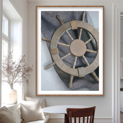Helm on a Fishing Net | Travel & Maps Framed Print Decor