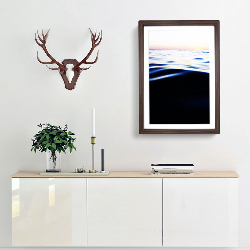Ocean Be Cool in Abstract - Picture Frame Photograph Print, 65cm H x 48cm W x 2cm D, Walnut Framed