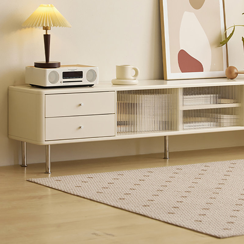Meuble télé de style crème, H 17,7 po x L 78,7 po x l 13,8 po
