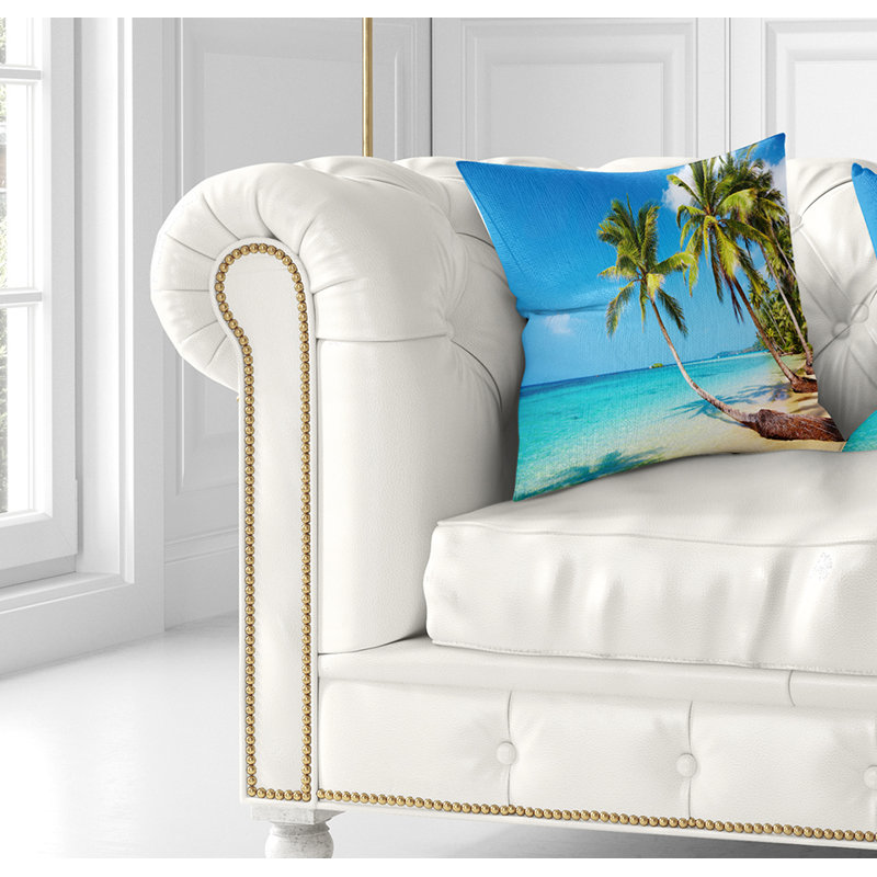 Coussin Tropical Beach, Coussin décoratif, 16 po x 1 po