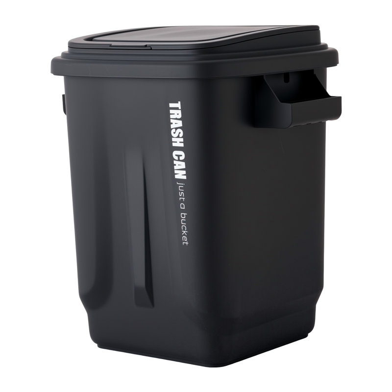 PP Kitchen Trash Can, Black