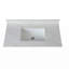 Comptoir de meuble-lavabo en marbre avec trous de robinet prépercés et comptoir de salle de bain rectangulaire encastré