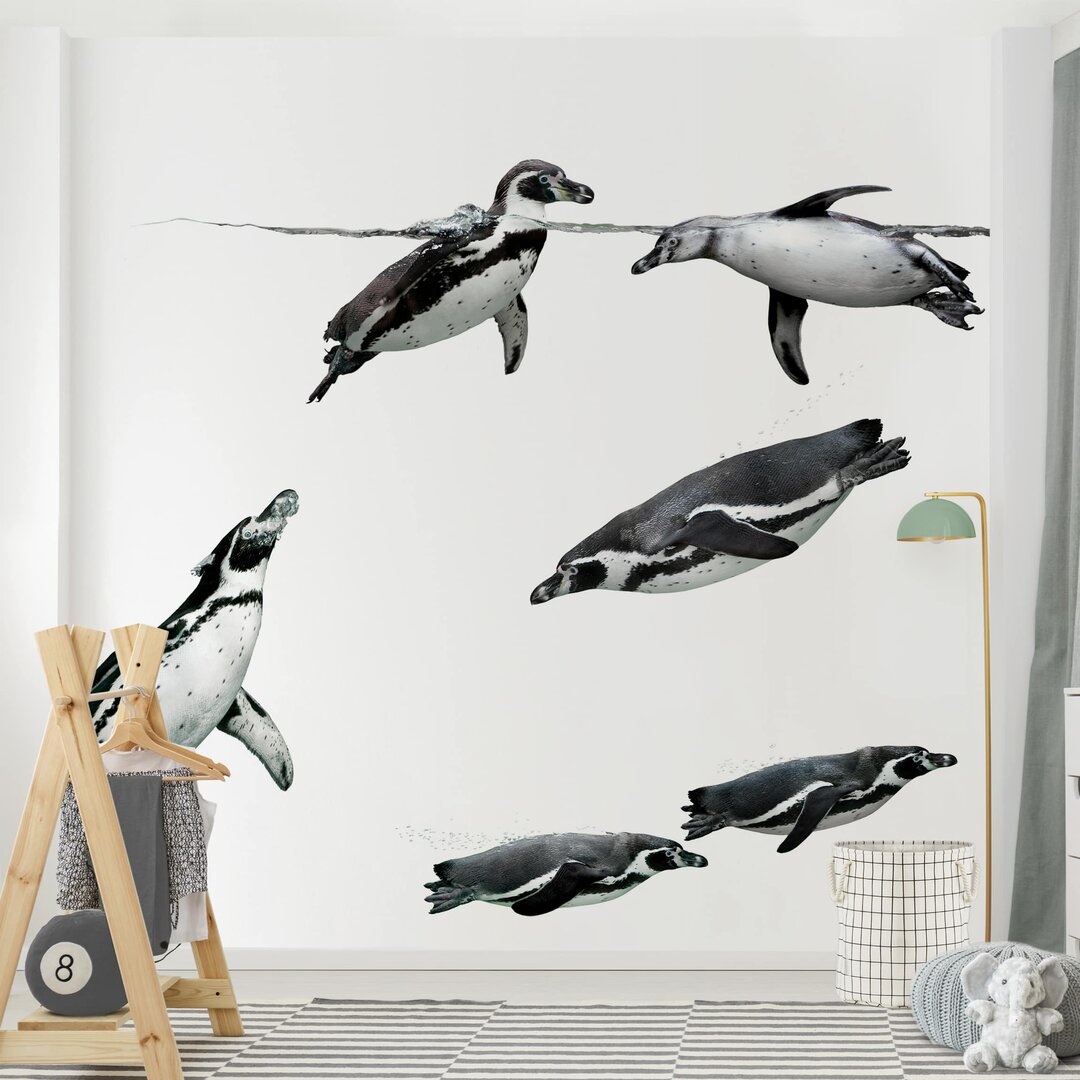 Strukturierte Tapete Splashing Penguins 2,88 m x 288 cm