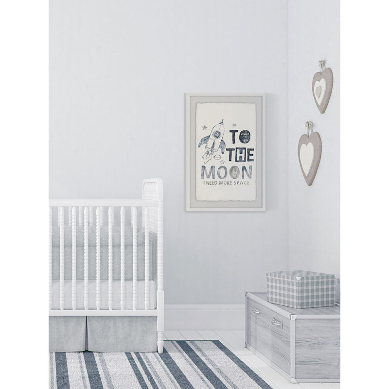 «Ready to Fly to the Moon and Space II», reproduction encadrée, H 36 po x l 24 po x P 1,5 po, Gris / noir / blanc