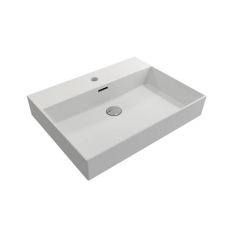 Milano 23.82'' L Bathroom Sink, Matte White, Single-Hole