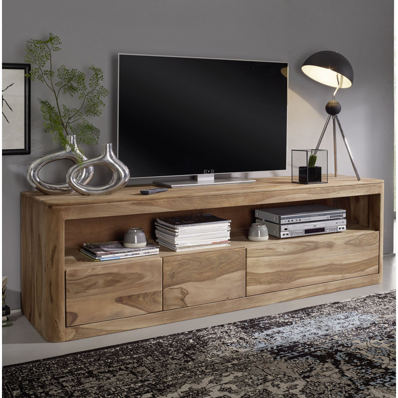 Toronto Unfinished TV Stand for TVs up to 85", Smoked Cherry