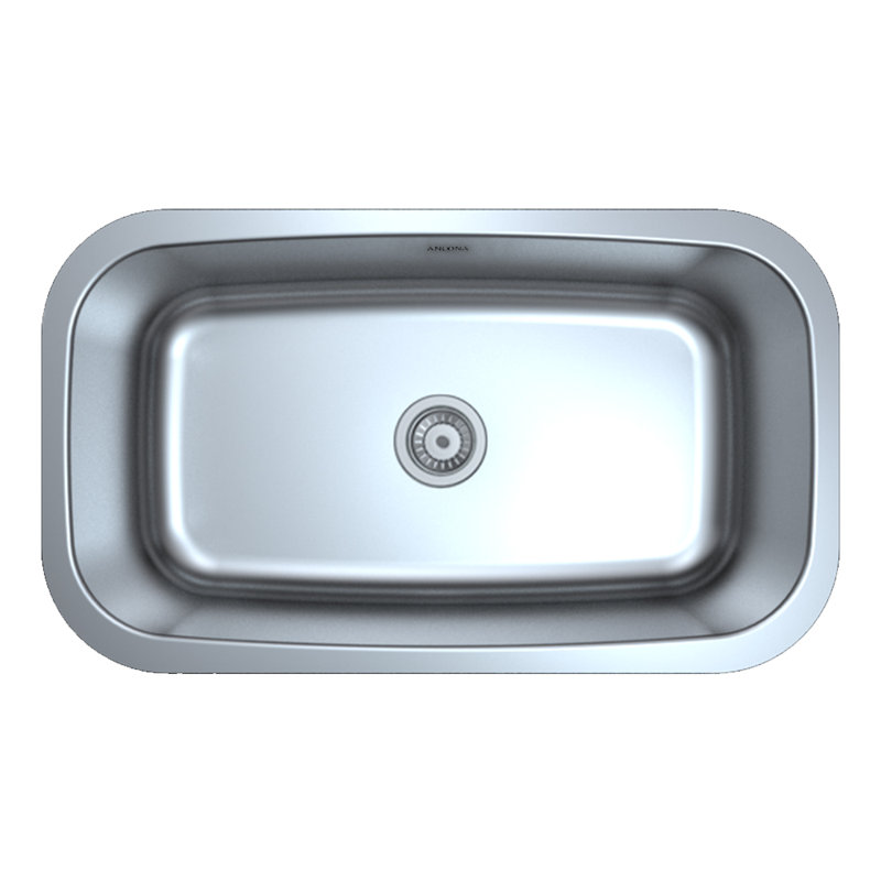 Évier de cuisine en acier inoxydable avec crépine L 32 po x l 18 po Capri Series