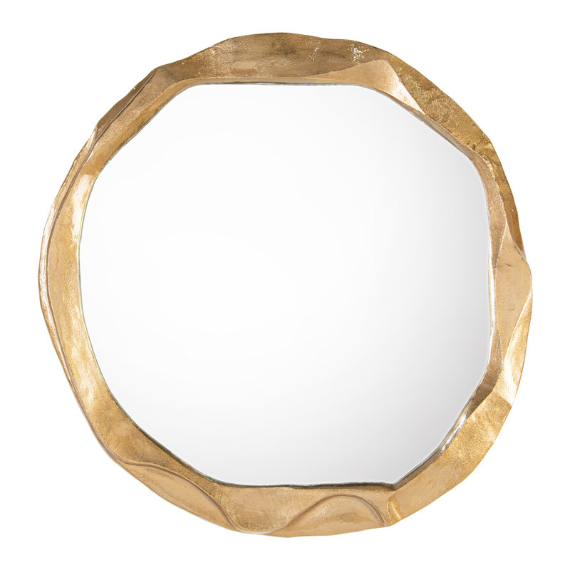 Miroir rond Ruga, petit or