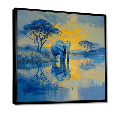 Hance éléphant au bord de l'eau - éléphant, art mural