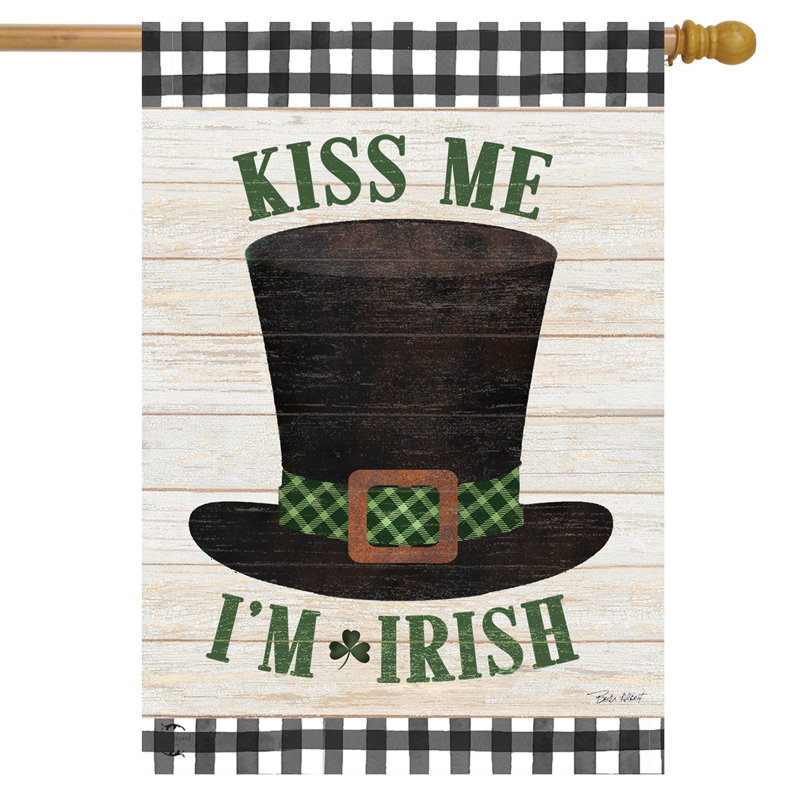 Embrasse-moi, je suis un drapeau irlandais,  Vert / noir / blanc