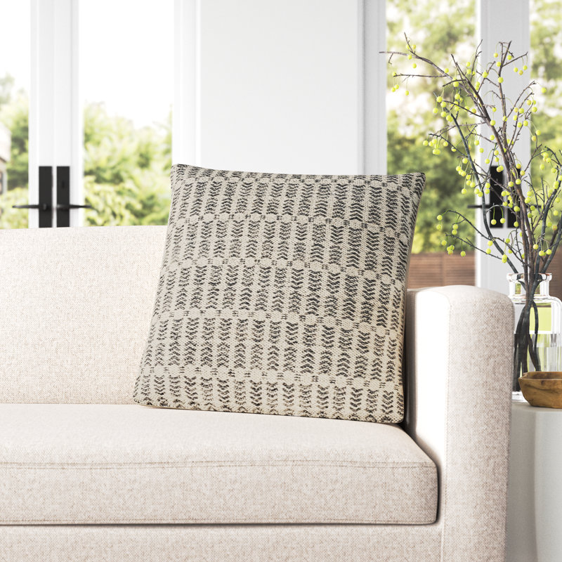 Hemlen Geometric Cotton Blend Reversible Throw Pillow, Polyester/Polyfill