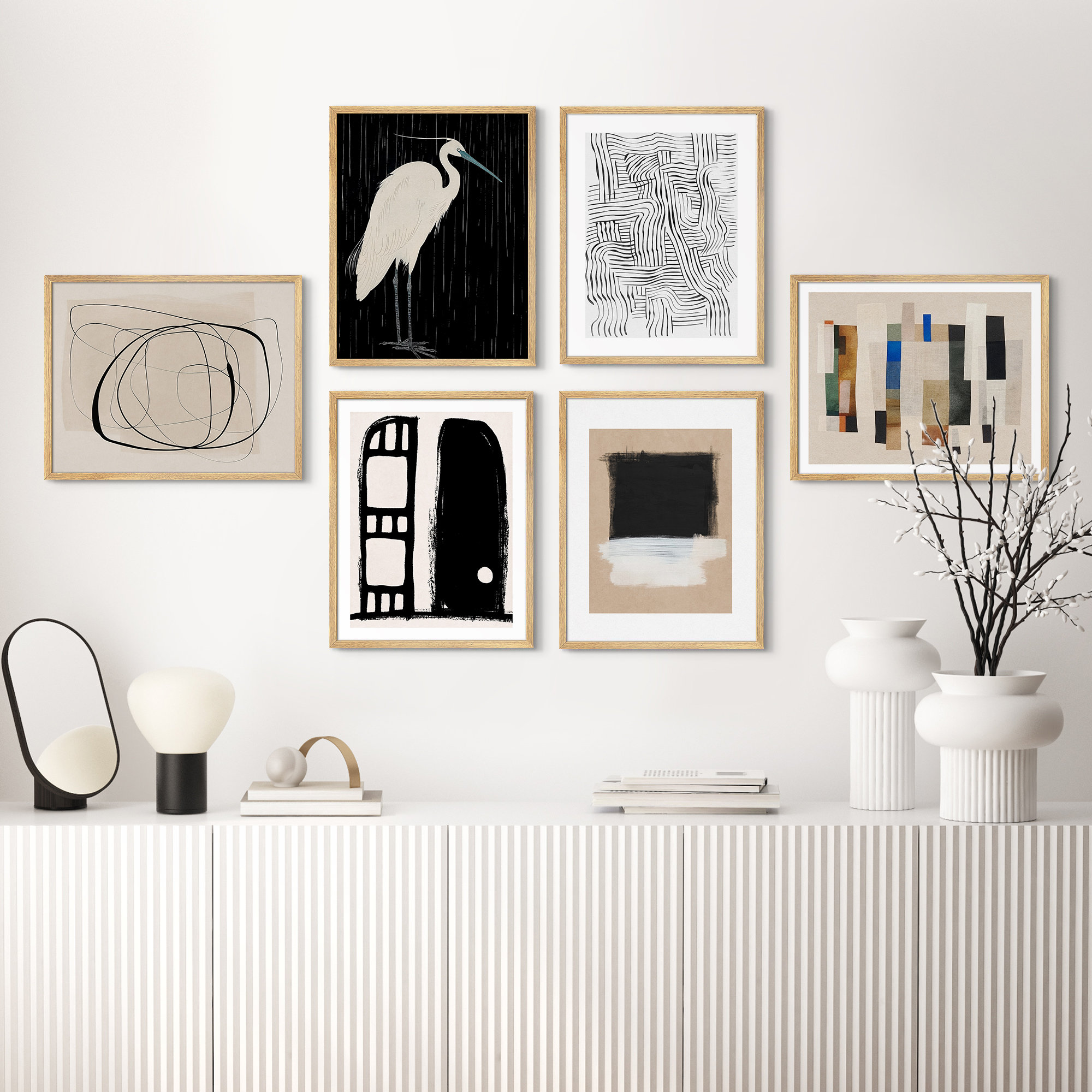 Photo inspiration: Picture Idea: Signleader 6 Piece Modern Abstract Crane Wall Art Set