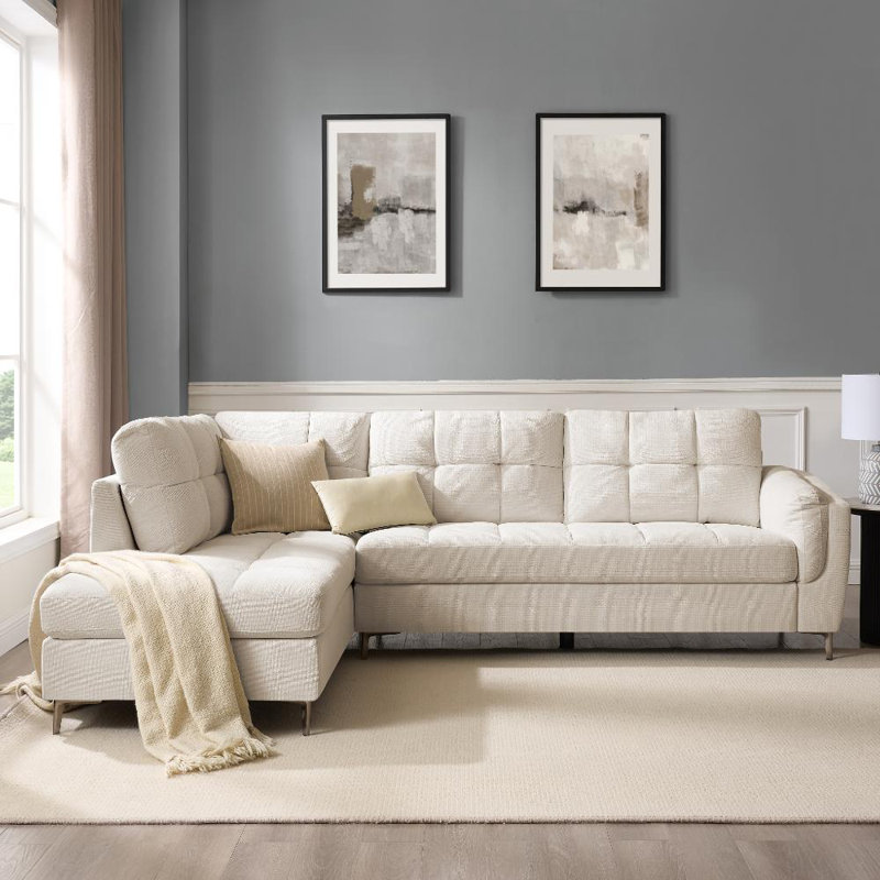 Cassidy 4 Seater Corner Sofa , Beige, Left Hand Facing