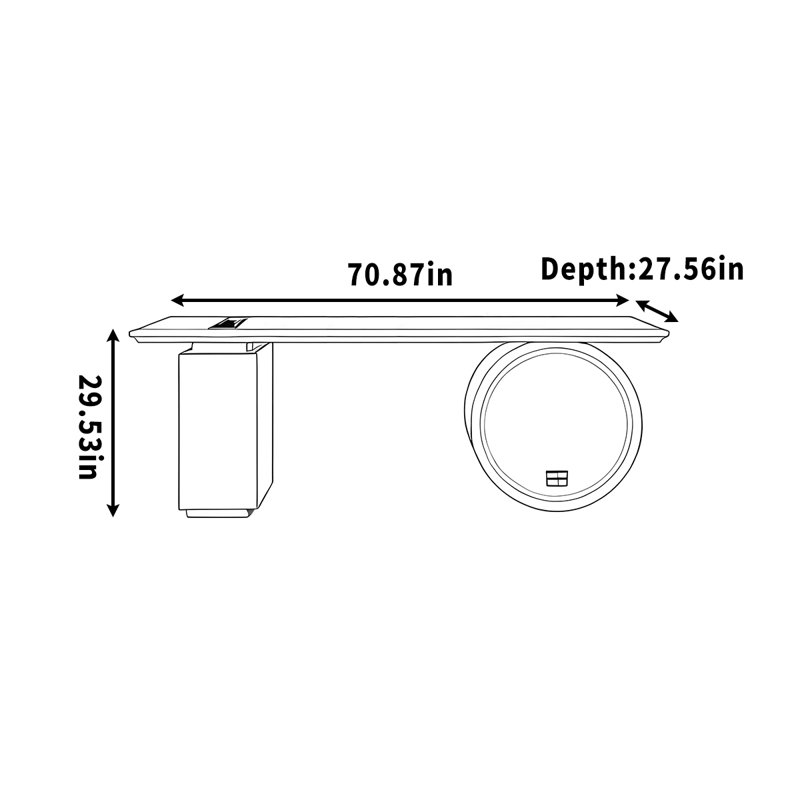 Baptista, 29.53" H x 70.87" W x 27.56" D