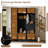Hall Tree with Shoe Storage, 4 Coat Hooks and Adjustable Shelf