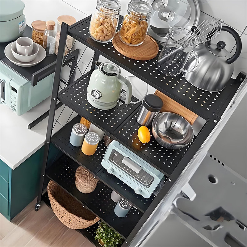 5-Tier Foldable Storage Shelf – Black