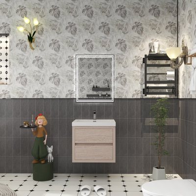 Meuble-lavabo simple 23,5 po avec plateau en acrylique Halethorpe