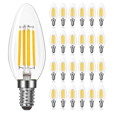 7 Watt (100 Watt Equivalent), B11 LED, Dimmable, Natural White (3500K), E12/Candelabra Base -  Luxrite, LR21632-24PK