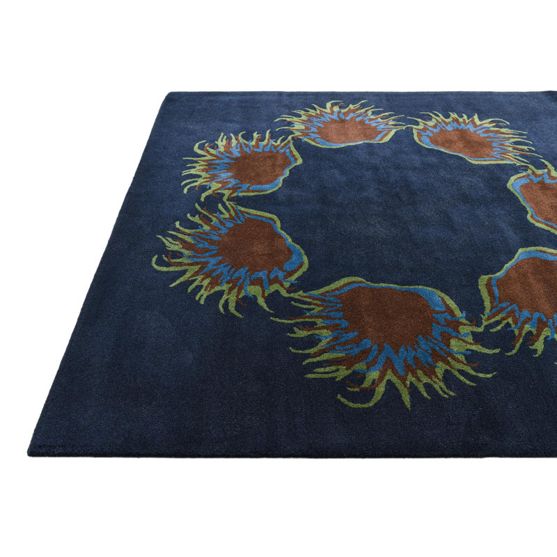 Tapis carré bleu marine Jaycee