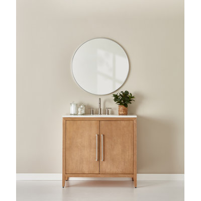 Rowan Metal Circle Mirror Brushed Nickel
