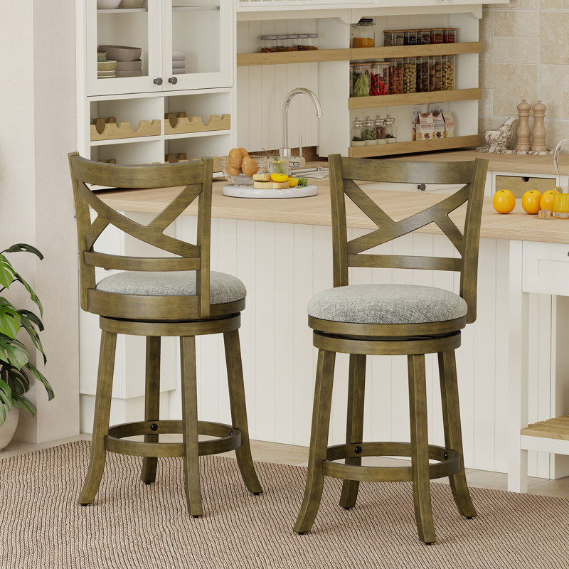 Tabourets de bar pivotants August Grove® gris, Tabouret de comptoir (siège d'une hauteur de 25 p, 4