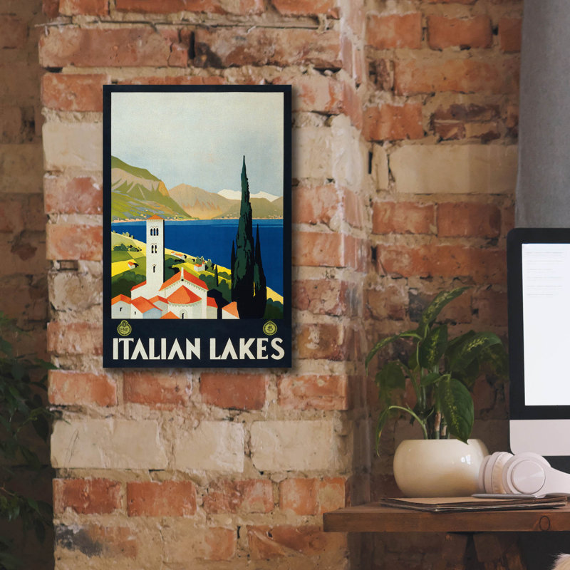 «Italian Lakes» par Inconnu, art mural sur toile, H 18 po x l 12 po x P 0,75 po