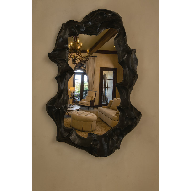 Sculptural Black Organic Frame Mirror