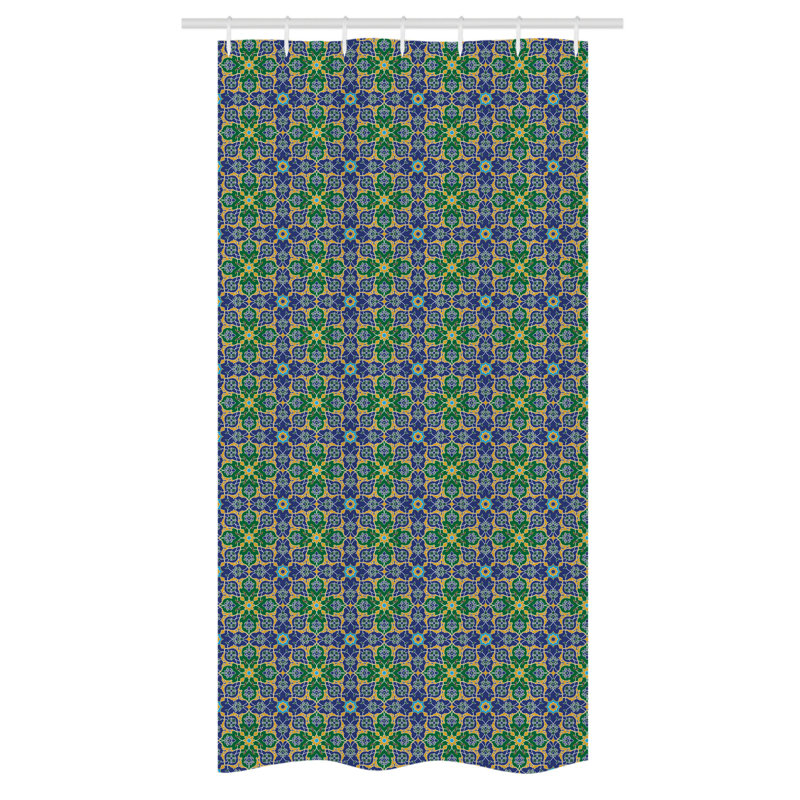 Slivno Floral Shower Curtain with Hooks Included, 72" H x 36" W