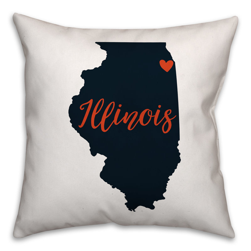 Illinois Pride Throw Pillow, 16" x 16"