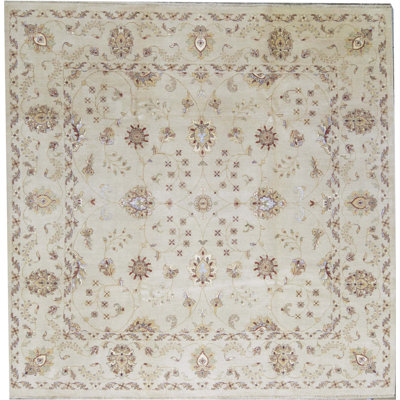Tapis beige noué à la main de haute qualité