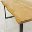 Nix Oak Unfinished Solid Wood Top Metal Base Dining Table-1795420164-1795420171
