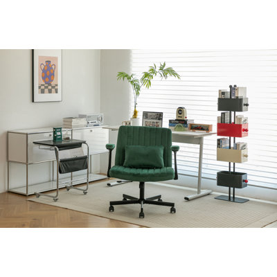 Chaise de bureau Green Velvet Criss Cross