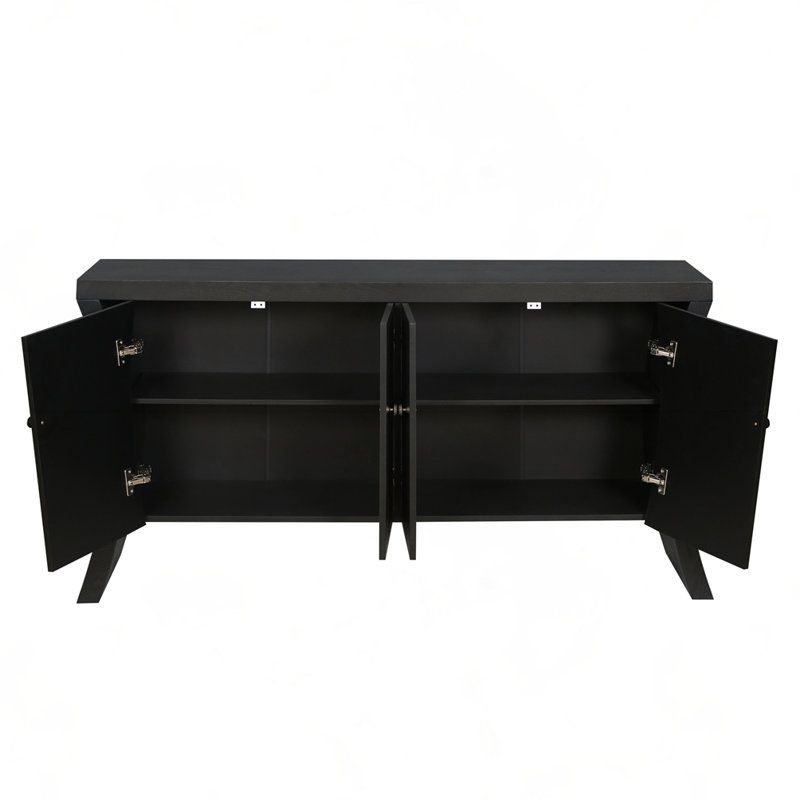 Armoire de rangement Rustic Farmhouse, Noir