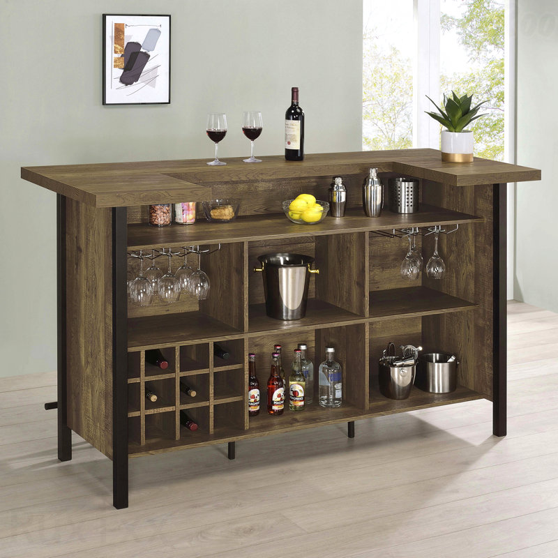 Bar maison rustique en chêne rustique, Brun