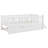 Wood Twin Size Platform Bed with Guardrail and Trundle, White-182085363