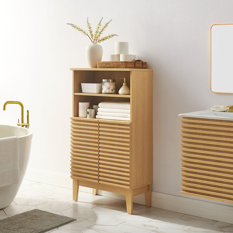 Armoire de rangement autoportante Render, Chêne