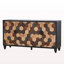 Armoire de rangement vieillie avec motif en nid d'abeille, armoire d'appoint moderne avec portes pour buffet de hall d'entrée Buffet de salon