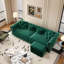 Canapé-lit 89 po en velours, canapé-lit convertible escamotable, canapé-lit Chesterfield rembourré avec 4 coussins, vert-1327073870