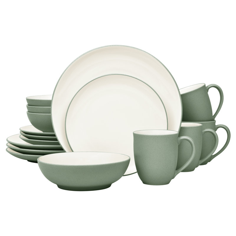 Noritake Colorwave 16-Piece Coupe Dinnerware Set, Service for 4, Green