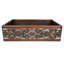 33" Hammered Copper Kitchen Apron Single Basin Sink w/ Scroll Design and Apron Front Nickel Background with Matching Drain and Accessories