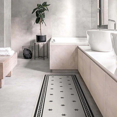 Tuxedo Black Easy to Clean Kitchen Mat
