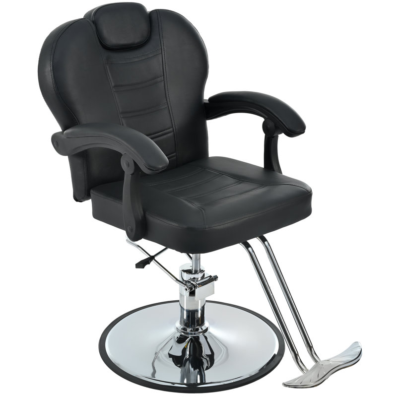 Fauteuil de coiffeur inclinable Classic, Similicuir noir