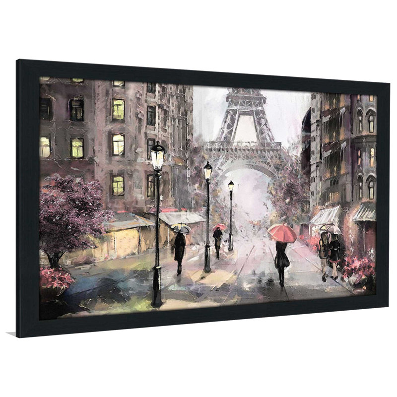 «Paris Streets II», reproduction encadrée, H 21,5 po x l 27,5 po x P 0,75 po, Cadre espresso