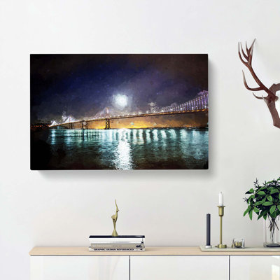 The San Francisco Oakland Bay Bridge in Abstract - Wrapped Canvas