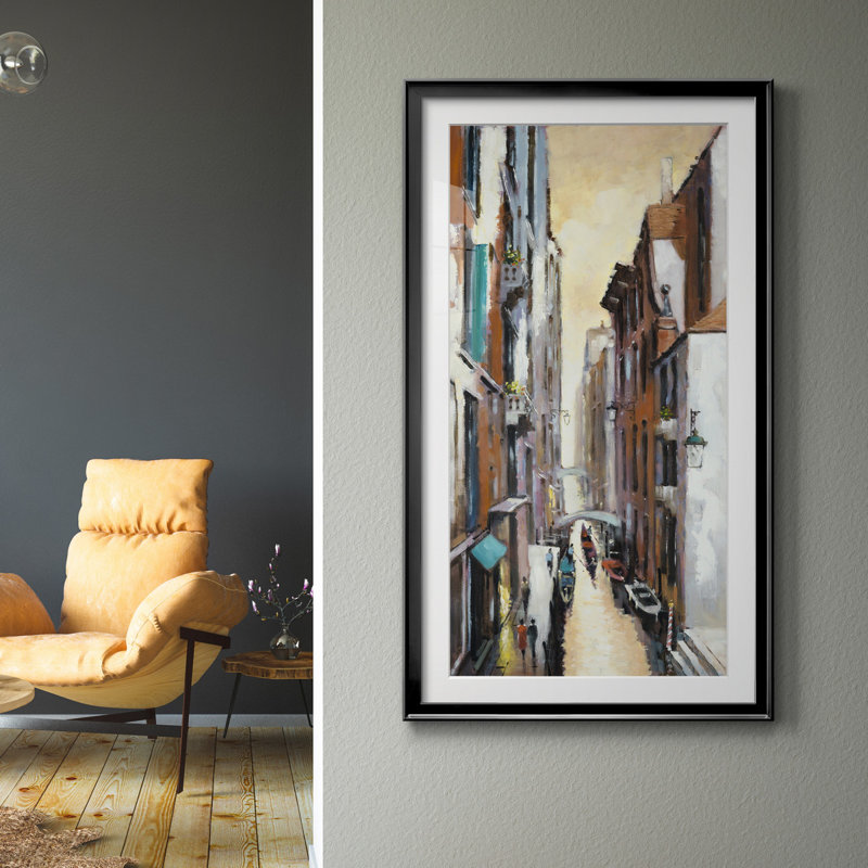 Canal View II - impression, Noir, H 10,5 po x l 18,5 po x P 1,5 po