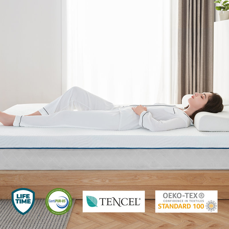 Memory Foam Mattress Topper With Anti-Slip Bottom, Full / Double