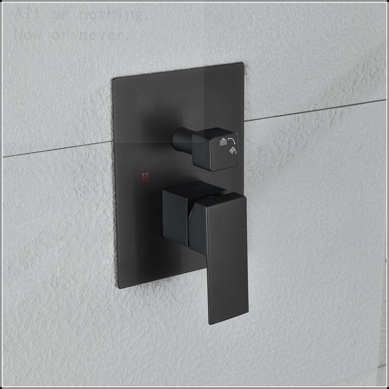 Système de douche de pluie mural de 12 pouces, Noir mat