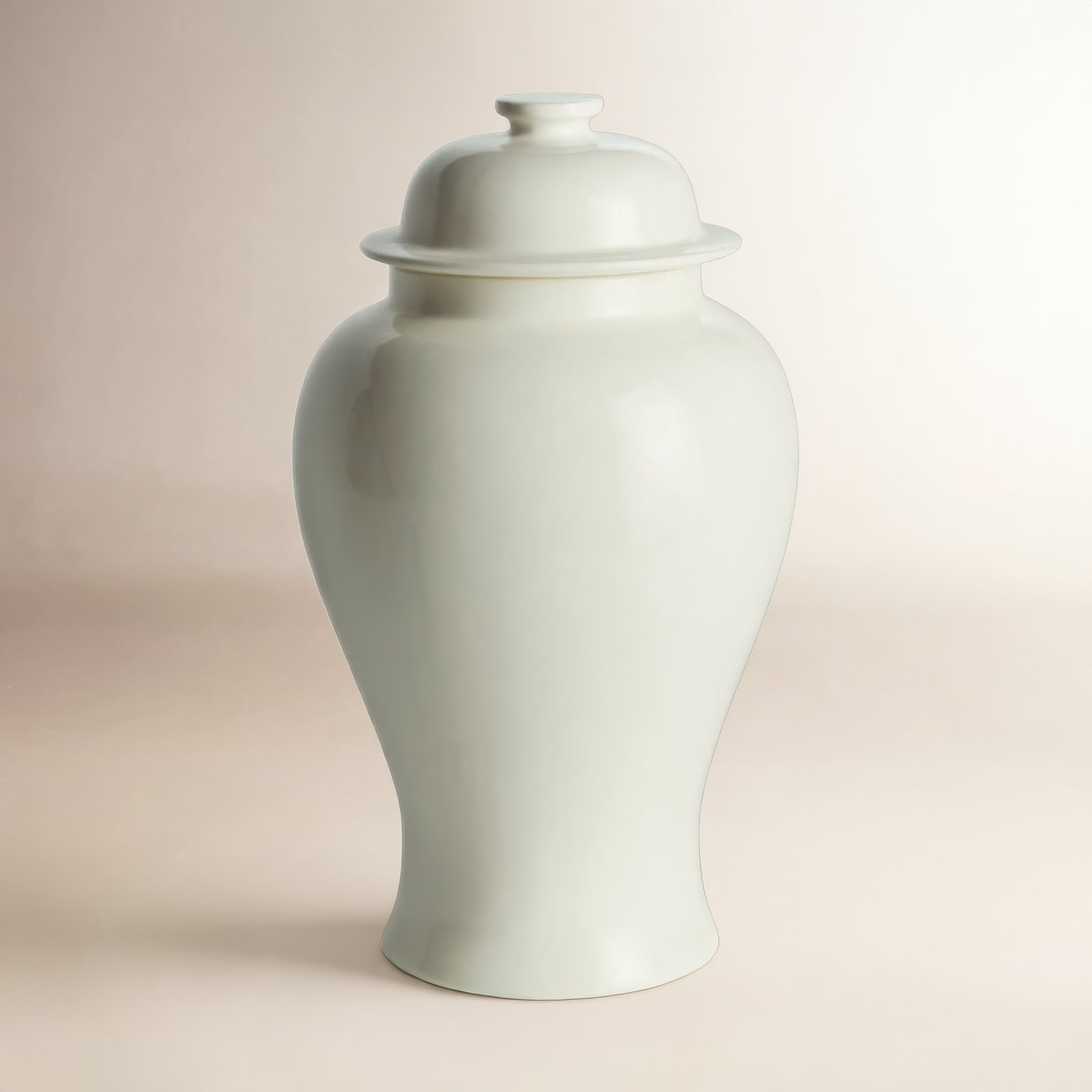 Ricki Ceramic Ginger Jar, White, 13.25"