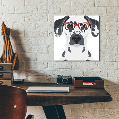 Art mural en verre Epic Art, Dalmatian portant des lunettes de hipster