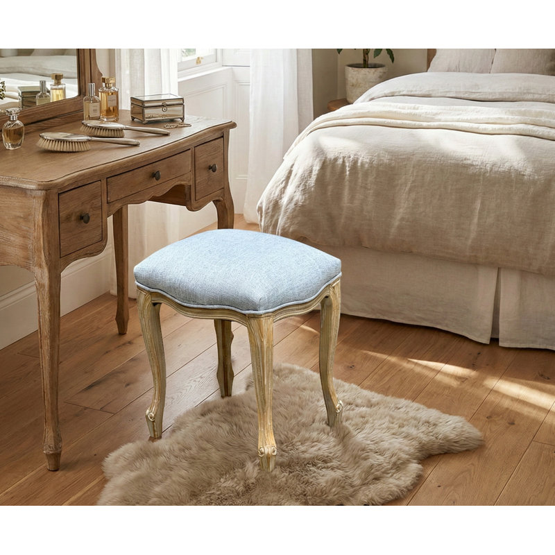 Solid + Manufactured Wood Accent Stool, Grey
